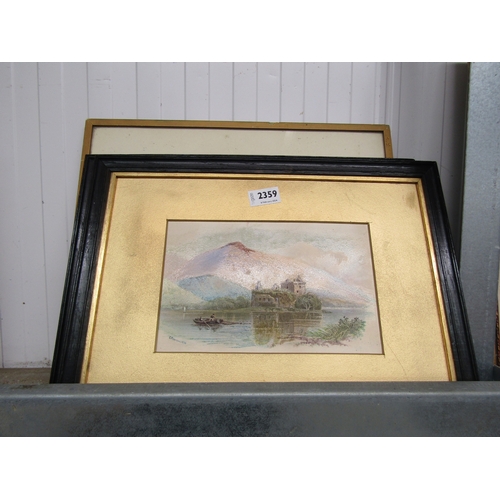 2359 - A pair of framed C Pearson watercolour paintings of Lake and Castle scenes, signed and dated 1886, a... 