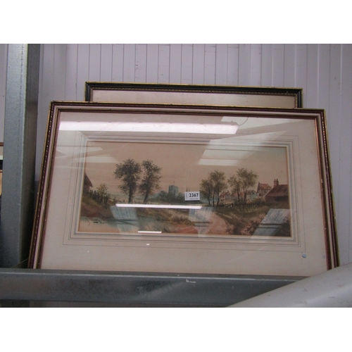 2367 - A framed and glazed late 19th Century water colour painting of a Pastoral Rural scene and a 19th Cen... 