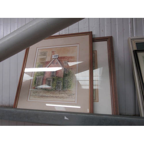 2368 - A pair of Douglas Page watercolour paintings of Broom House