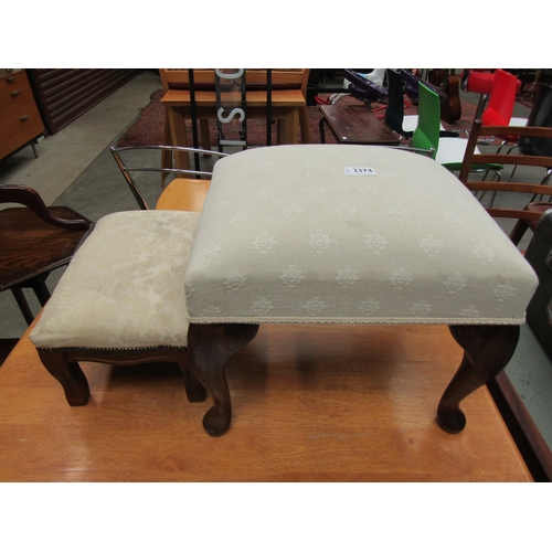 2374 - Two small upholstered stools