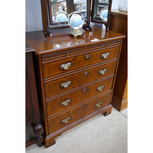 2121 - A Queene Anne style walnut TV cabinet with faux three drawer lift up front, drawer below   (R)  £10