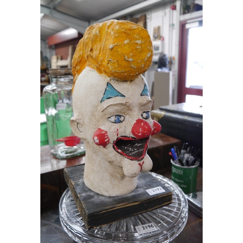 2192 - A painted clowns head bust