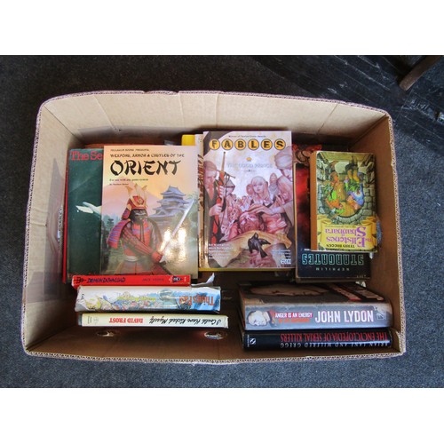 1145 - A box of books and comics etc. including Fables comics (E) £10-15