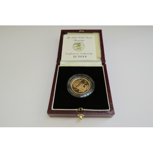 9241 - A 1995 gold proof sovereign, boxed with certificate