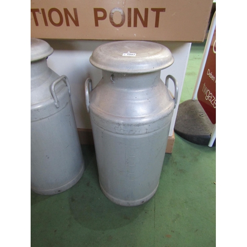 5001 - An aluminium lidded 10 gallon milk churn