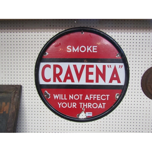5043 - A circular enamel sign:  Craven 'A',  58cm diameter