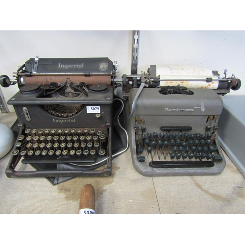 5079 - Two typewriters, Imperial and Remington