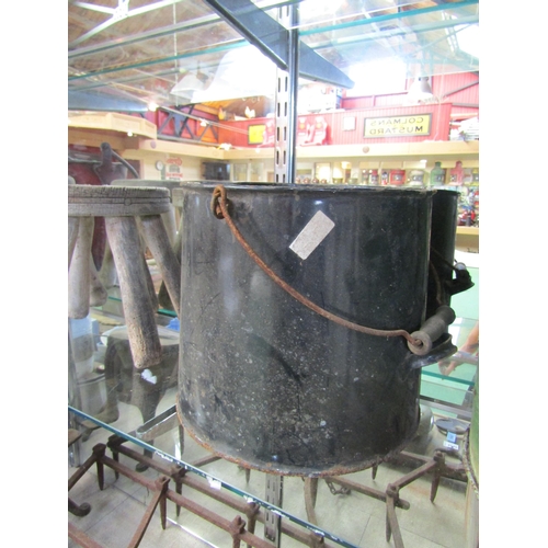 5095 - A green painted metal coal bucket and another