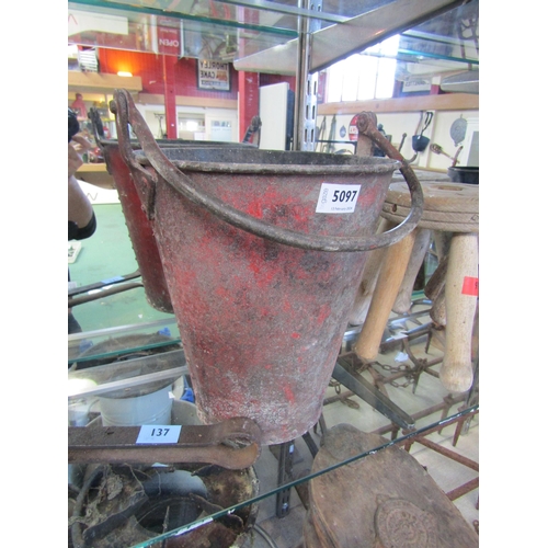 5097 - A painted galvanised fire bucket