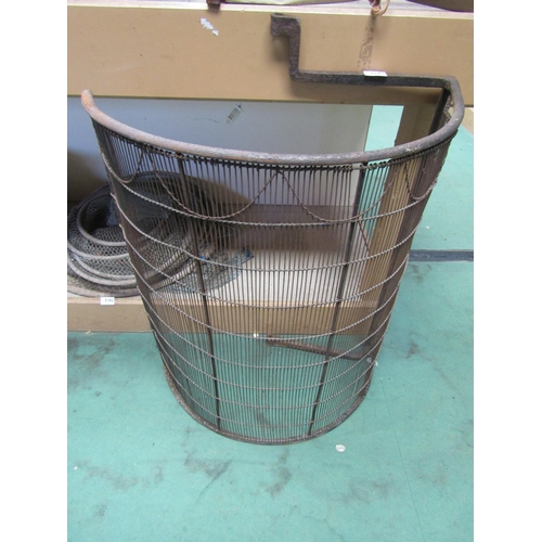 5181 - A curved iron and mesh fire screen