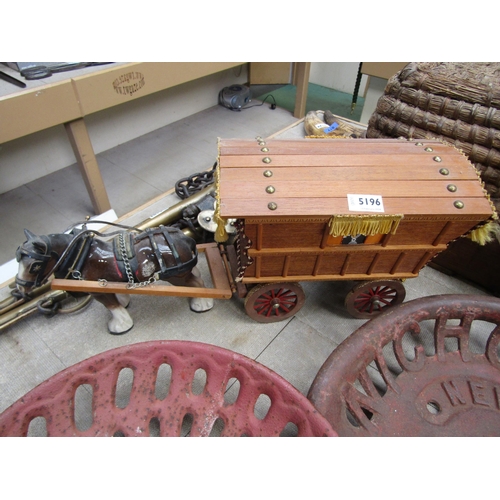 5196 - A model gypsy wagon with ceramic horse   (R)  £15