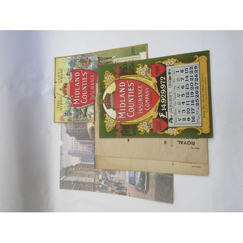 5224 - Assorted colourful Vintage calanders, including Midlands Counties 1910