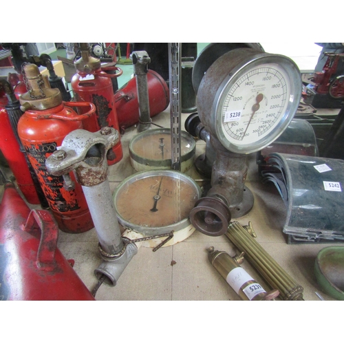 5238 - Two large gauges, Alfa-Laval and Harding Thermometer