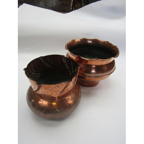 5251 - Two copper jardinieres