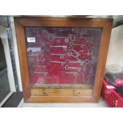 5257 - A display case containing old keys