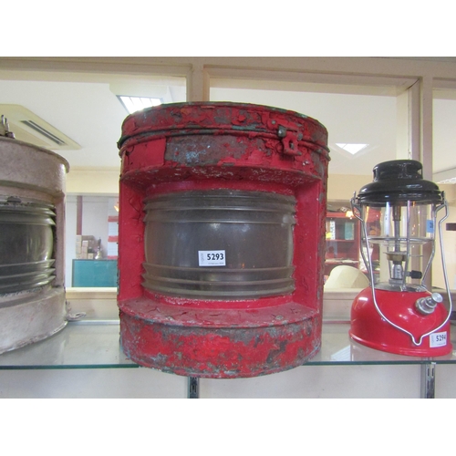 5293 - A red painted 'Port' ships lamp   (E)  £20-40