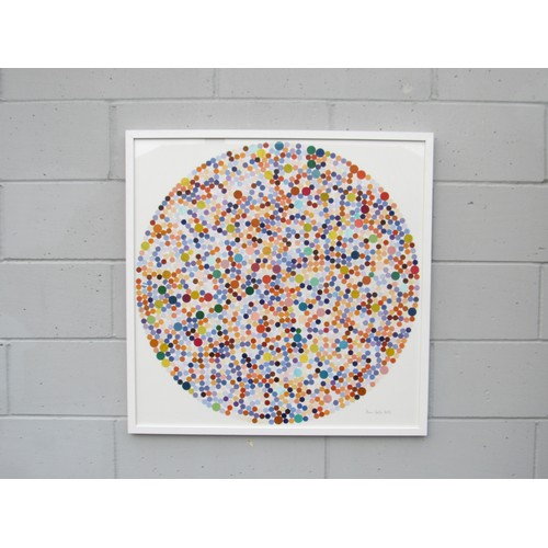 9425 - STEVEN GRIFFIN (b.1968) A framed and glazed 'Collage of Coloured Dots'. 85cm x 85cm