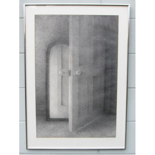 9444 - RUTH BEARDSWORTH (b.1943) A framed and glazed pencil drawing titled 'Interior'. Pencil signed and da... 