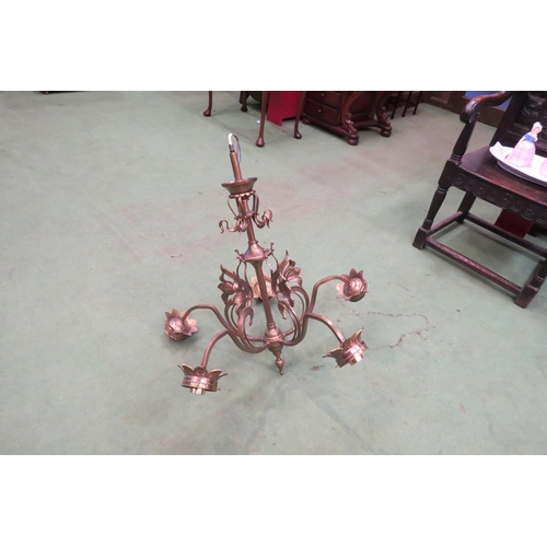 4018 - A 20th Century five branch chandelier minus shades