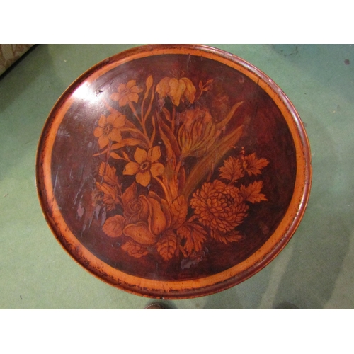 4199A - 'Probably Welsh' a Victorian hand painted floral decorated dish, circular top and under shelf united... 