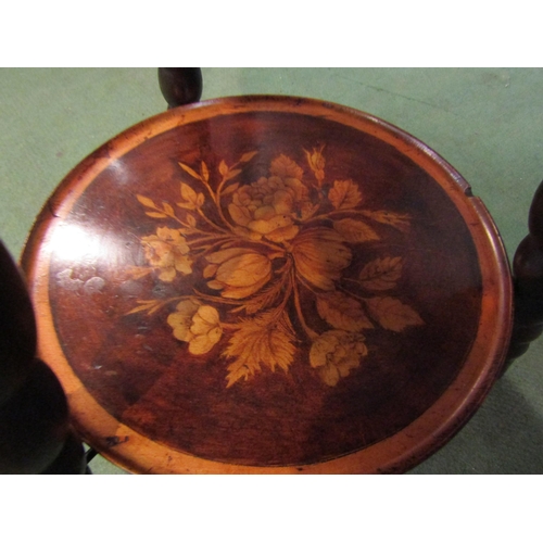 4199A - 'Probably Welsh' a Victorian hand painted floral decorated dish, circular top and under shelf united... 