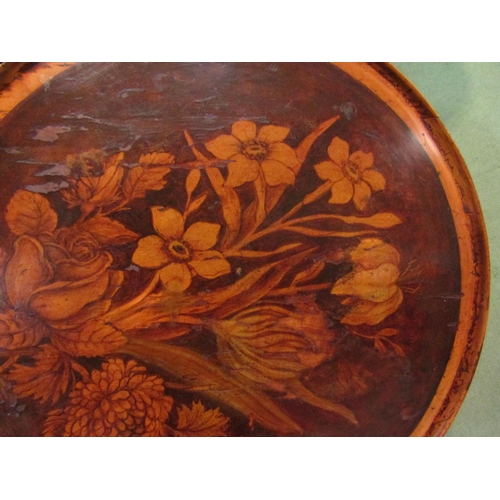 4199A - 'Probably Welsh' a Victorian hand painted floral decorated dish, circular top and under shelf united... 