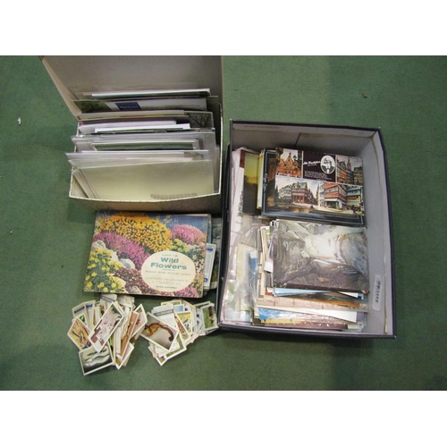 4221 - A box of miscellaneous cards, postcards to include Concorde, Tourist, Brooke Bond Tea cards and gift... 