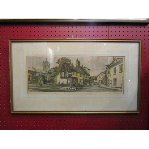 4040 - P. W. BALDWIN: A watercolour entitled Halesworth, Suffolk, framed and glazed, some foxing, 16cm x 41... 