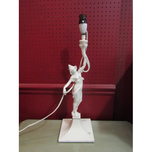4052 - A cream coloured metal figural table lamp base