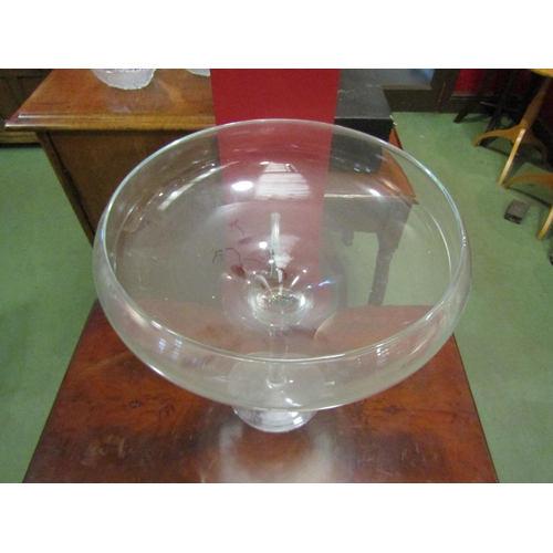 4059 - An oversized glass champagne saucer, 42cm height, 40cm diameter