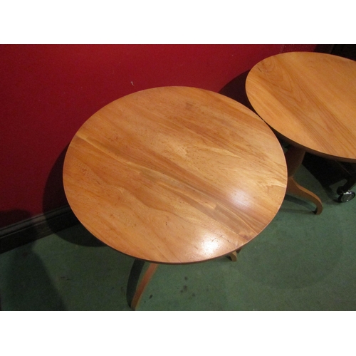 4081 - A pair of modern tripod wine tables, 62cm tall x 46cm diameter