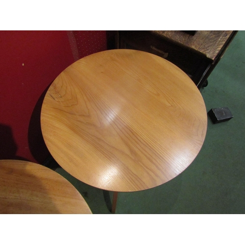 4081 - A pair of modern tripod wine tables, 62cm tall x 46cm diameter