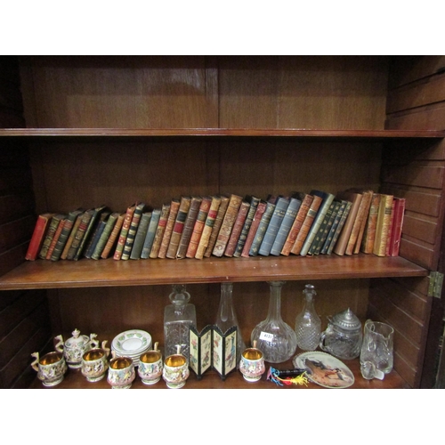 4130 - A quantity of antiquarian leather bound books including Thackeray titles, Vol. I and II 