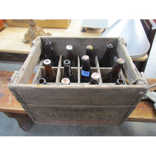 2023 - A Plowman Barrett & Co crate with twelve empty beer bottles     (R) £10