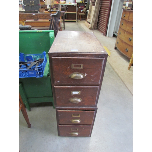 2005 - A pair of 1940's oak twin drawer filing cabinets