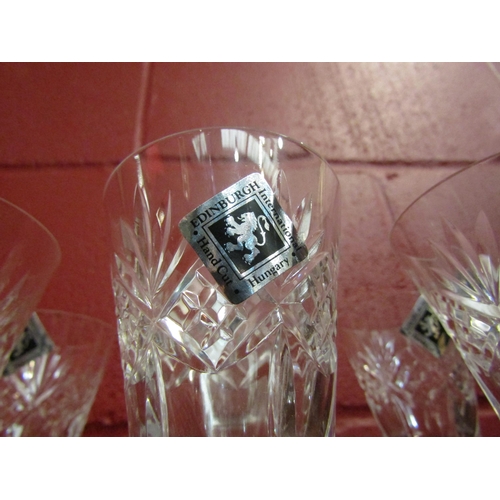 4150 - A boxed set of six Edinburgh International crystal glass sherry glasses      (E) £10-15