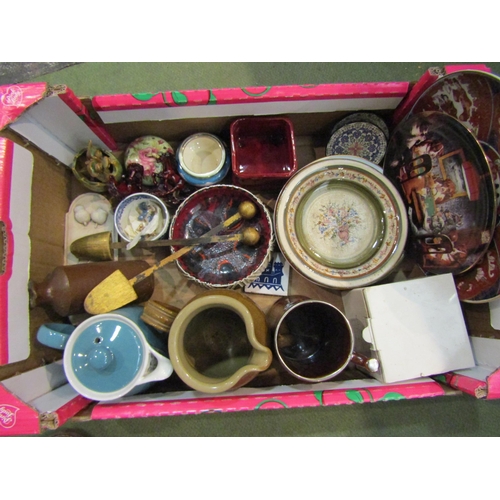 4218 - A box of assorted items including Poole bowl, Denby jug, Spode, Wade etc