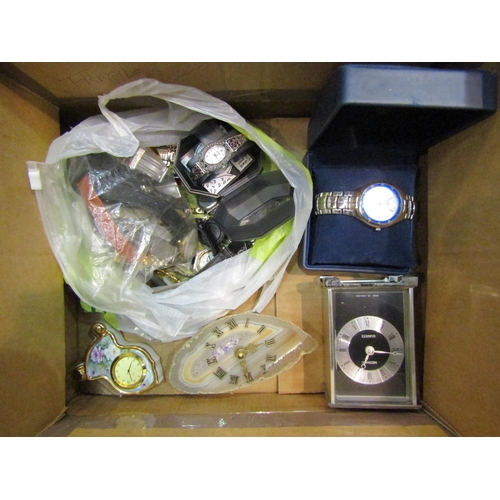 4225 - A box of assorted clocks and watches