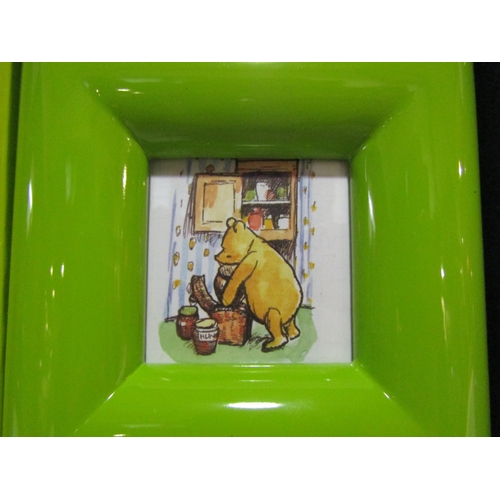 4256 - A set of three V&A photo frames, with Winnie the Pooh prints, 6.5cm x 6.5cm each, boxed