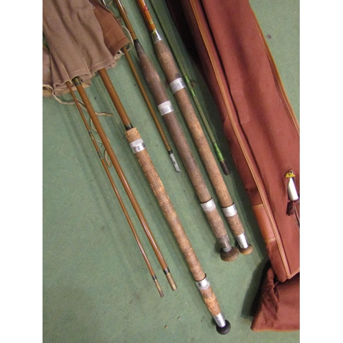 4259 - A quantity of fishing rods including split cane