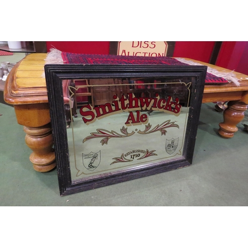 4413 - A Smithwick's Ale pub advertising mirror, 49cm x 64cm with frame