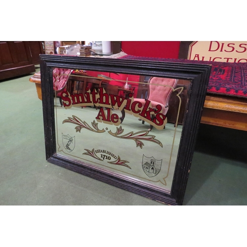 4413 - A Smithwick's Ale pub advertising mirror, 49cm x 64cm with frame