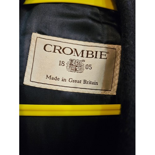 4176 - A Crombie navy pure new wool double breasted overcoat, Reg. 46