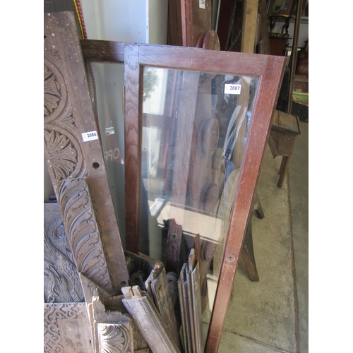2054 - A pair of late Victorian oak glazed cabinet doors 40 x 122cm     (D)