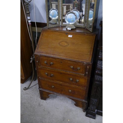 2137 - An Edwardian inlaid mahogany bureau