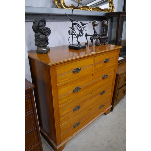 2146 - An Edwardian satinwood two over three chest of drawers     (R) £70