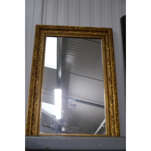 2159 - A gold painted rectangular wall mirror 44 x 66cm