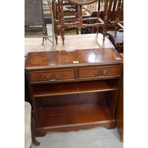 2177 - A small mahogany bookcase with two drawers     (E) £10-15