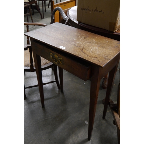 2197 - A small 19th Century oak single drawer side table