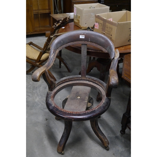 2200 - A Victorian swivel desk chair for re-covering